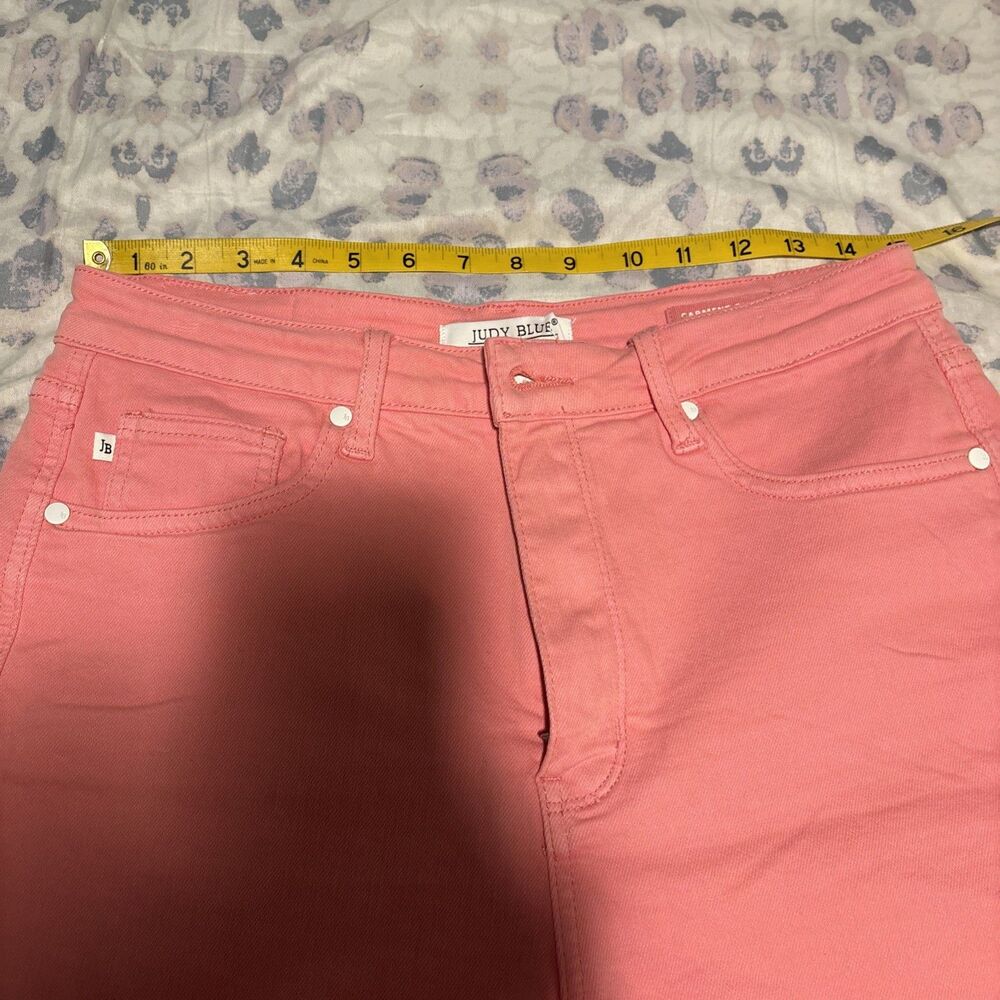 Judy Blue Junior’s Pink Denim Shorts Size XL - Picture 8 of 16
